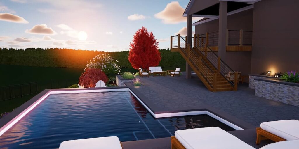 Fiberglass swimming pool backyard oasis Sacramento